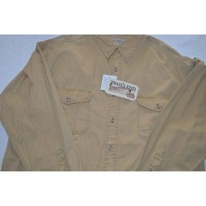 Vintage Mens XXL Trails End Button Down Shirt Tan Brown Caldor New with Tag